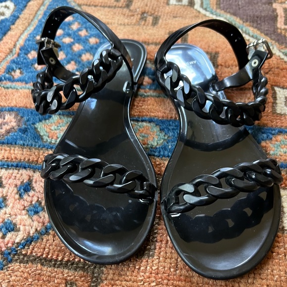Givenchy Black Jelly Sandals Sz 9 - Picture 4 of 12